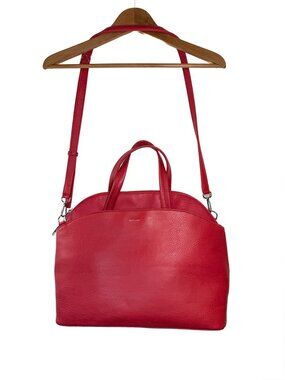 Matt & Nat Red Vegan Leather Satchel Tote Crossbody Work Bag